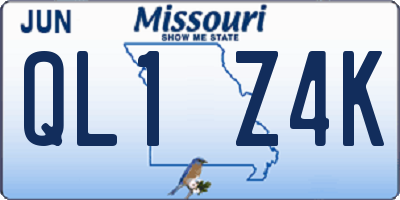 MO license plate QL1Z4K