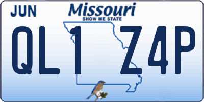 MO license plate QL1Z4P