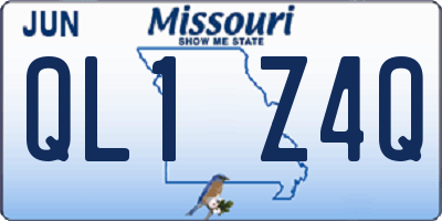 MO license plate QL1Z4Q