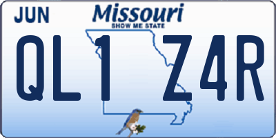 MO license plate QL1Z4R