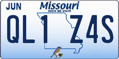 MO license plate QL1Z4S