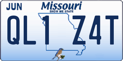 MO license plate QL1Z4T