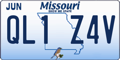 MO license plate QL1Z4V