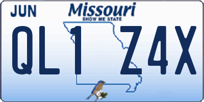 MO license plate QL1Z4X