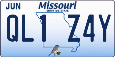 MO license plate QL1Z4Y