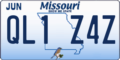MO license plate QL1Z4Z