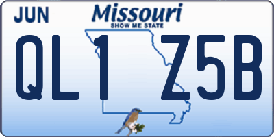 MO license plate QL1Z5B