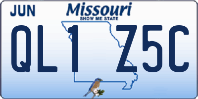 MO license plate QL1Z5C
