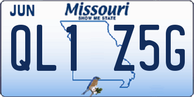 MO license plate QL1Z5G