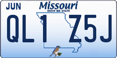 MO license plate QL1Z5J