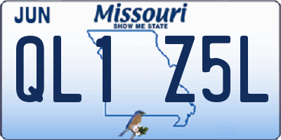 MO license plate QL1Z5L