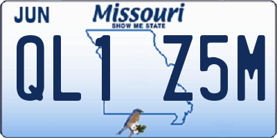 MO license plate QL1Z5M