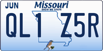 MO license plate QL1Z5R