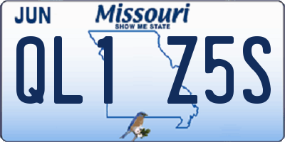 MO license plate QL1Z5S