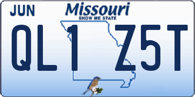MO license plate QL1Z5T