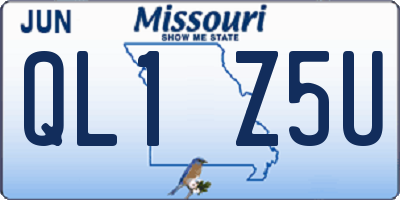MO license plate QL1Z5U