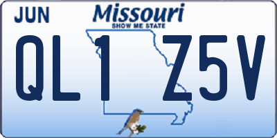MO license plate QL1Z5V
