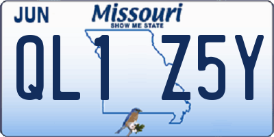 MO license plate QL1Z5Y