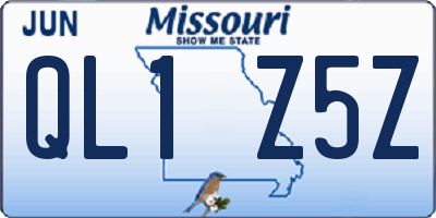MO license plate QL1Z5Z