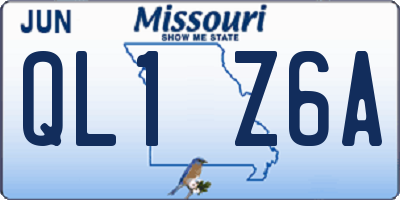 MO license plate QL1Z6A