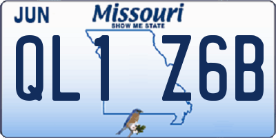 MO license plate QL1Z6B