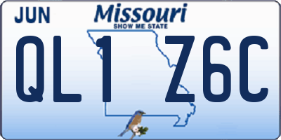 MO license plate QL1Z6C