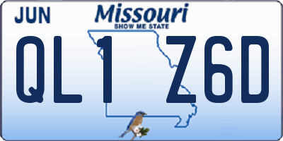 MO license plate QL1Z6D