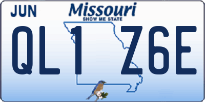 MO license plate QL1Z6E