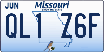 MO license plate QL1Z6F
