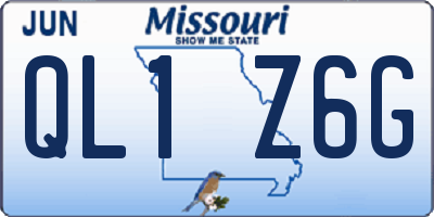 MO license plate QL1Z6G