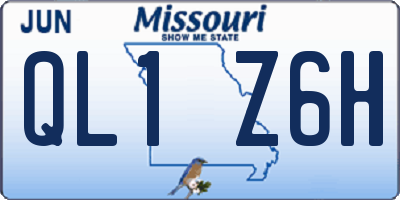 MO license plate QL1Z6H