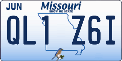 MO license plate QL1Z6I