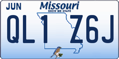 MO license plate QL1Z6J