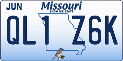 MO license plate QL1Z6K