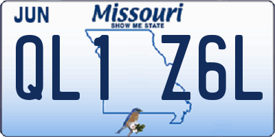 MO license plate QL1Z6L