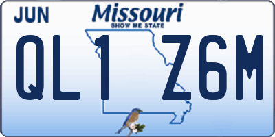 MO license plate QL1Z6M