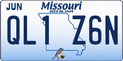 MO license plate QL1Z6N
