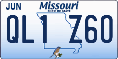 MO license plate QL1Z6O