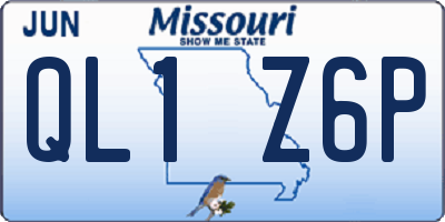 MO license plate QL1Z6P