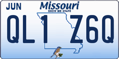 MO license plate QL1Z6Q