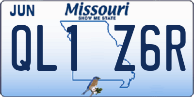MO license plate QL1Z6R