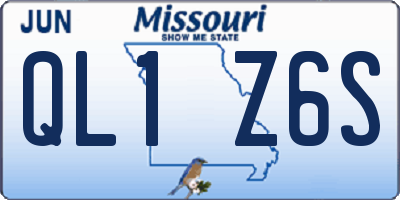 MO license plate QL1Z6S