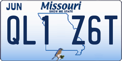 MO license plate QL1Z6T