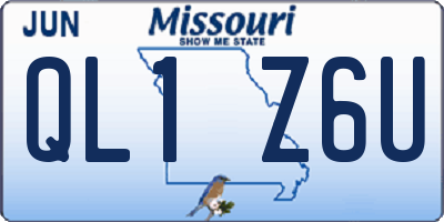 MO license plate QL1Z6U
