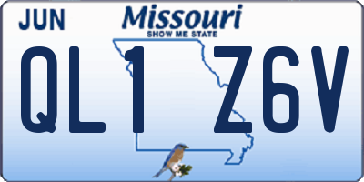 MO license plate QL1Z6V