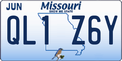 MO license plate QL1Z6Y