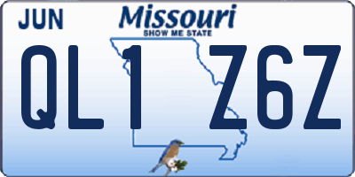 MO license plate QL1Z6Z