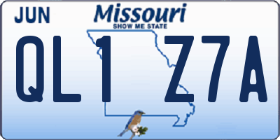 MO license plate QL1Z7A