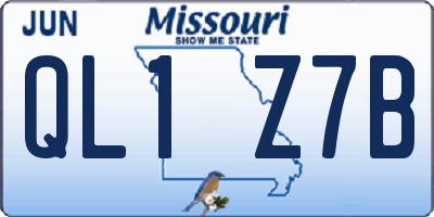 MO license plate QL1Z7B