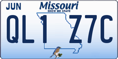 MO license plate QL1Z7C